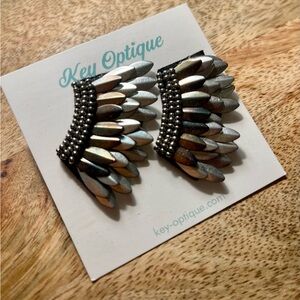 Key Optique Black and Silver Earrings